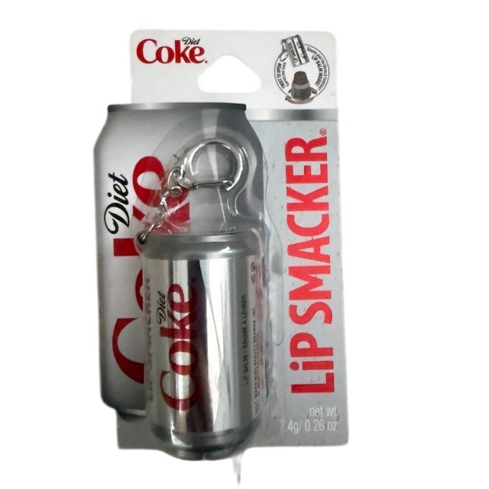 Lip Smacker Diet Coke Lip Balm Keychain Clip-On Mini Can 0.26 oz Shine